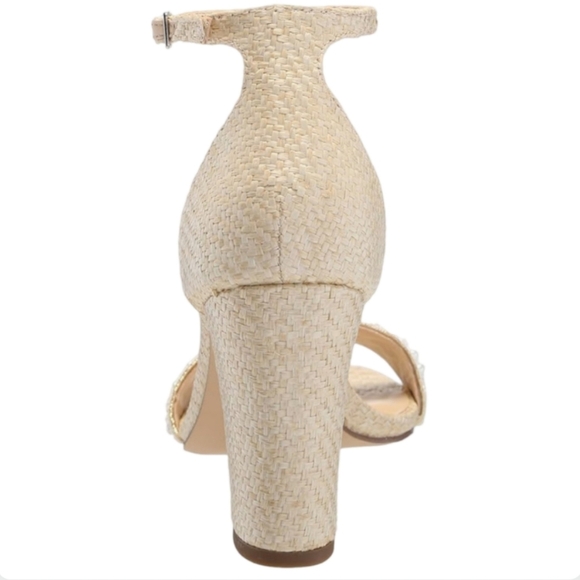 Madden Girl Bella Block Heel Sandals Size 7 Ivory Pearl Wedding Boho NEW - Picture 4 of 13